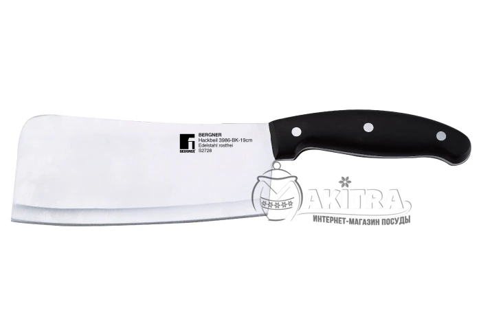 Сокирка кухонна з нержавіючої сталі Bergner 3986-BK